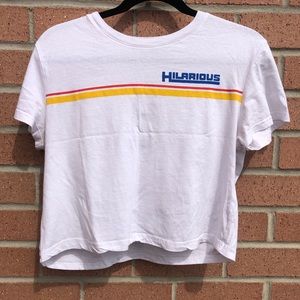 BERSHKA HILARIOUS PRINT T SHIRT SIZE L